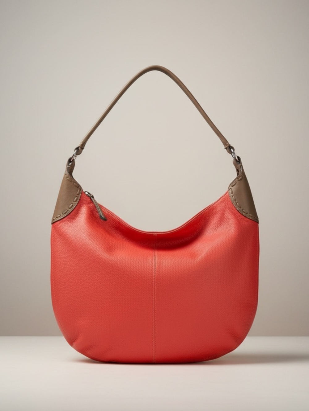 SCUOLA DI CUOIO Italian Red Leather Hobo Shoulder Bag Beautiful Condition